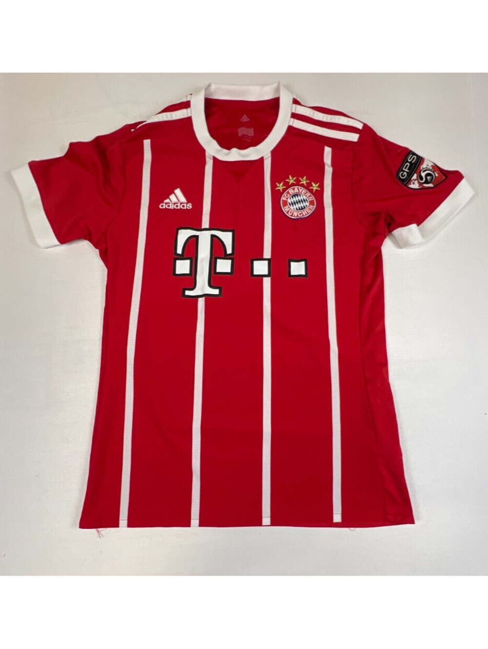 Adidas Bayern Munchen Men Small Red White Soccer Jersey T-Shirt